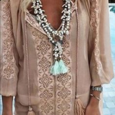 Apricot Geometric Tassel 3/4 Sleeve Above Knee Shift Sheer Dress. Runs Big. Bohemian Half Sleeve Blouse For Vacation, Bohemian Half Sleeve Blouse For Beach, Bohemian Half Sleeve Beach Blouse, Summer Festival Blouse With 3/4 Sleeves, Beige Bohemian Blouse For Party, Bohemian Beige Blouse For Party, Beige Bohemian Party Blouse, Above Knee Dress, Knee Dress