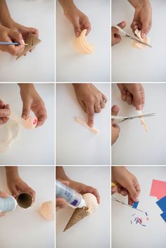 the process of making ice cream cones is shown