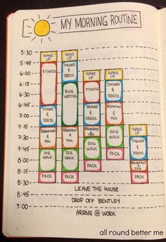 a crossword puzzle in a notebook with the words'my morning routine '