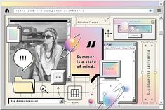 a computer screen with an image of a woman in sunglasses and text that reads summer is state of mind