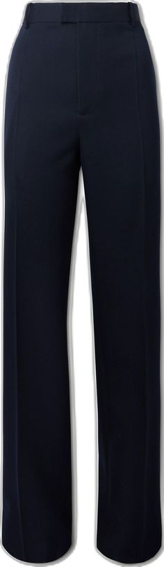 Elegant Navy Tapered Leg Dress Pants, Navy Elegant Tapered Leg Dress Pants, Elegant Navy Ankle-length Pants, Navy Formal Bottoms, Elegant Navy Dress Pants For Work, Navy Straight Business Pants, Navy Straight Leg Dress Pants For Formal Occasions, Navy Formal Trousers, Blue Wool Straight Leg Pants