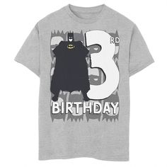 He'll love this DC Comics Batman 3rd Birthday Bat graphic tee. He'll love this DC Comics Batman 3rd Birthday Bat graphic tee. Crewneck Short sleevesFABRIC & CARE Cotton, polyester Machine wash Imported Size: Large. Color: Grey. Gender: male. Age Group: kids. Material: Cotton Blend. Pop Culture Graphic T-shirt For Birthday, Superhero Short Sleeve T-shirt For Birthday, Superhero Birthday T-shirt With Short Sleeves, Superhero Character Print T-shirt For Birthday, Superhero Style Short Sleeve T-shirt For Birthdays, Superhero Character Print Birthday T-shirt, Superhero Short Sleeve Birthday T-shirt, Superhero Style Short Sleeve T-shirt For Birthday, Superhero Graphic Print Tops For Birthday