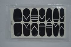 Time Nails, Mens Nails, Polished Nails, Black And White Lines, White Accents, Gorgeous Nails, No Time, Solid Black, Nail Polish