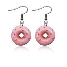 PRICES MAY VARY. �①【MATERIAL】: The donut charm is made of resin,ear hook is stainless steel,never fade,the color will last forever. ②【Specification】:charm:2.1cm,7 colors can be optional,and our store also have donut necklace ,you can buy a set of for your daughter. ③【Great Gift Ideal For】 :Can Be a Great Gift for your lover,your friends,you mom and your relatives. Mother's Day, Thanksgiving Day, Christmas Day gift giving. ④【PERFECT AFTER-SALES SERVICE】: We are committed to provide the best jewelr