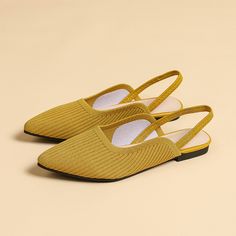 Shop Yellow Quilted Slingbacks Flats Backless Pointed Toe Flat Shoes color Yellow for Dancing Club, Going out, Party, Work with worldwide Free shipping & Free return. Dancing Club, Yellow Quilts, Dance Club, Shoes Color, Shoe Size Chart, Flat Shoes, Yellow Color, Shoes Flats, Going Out