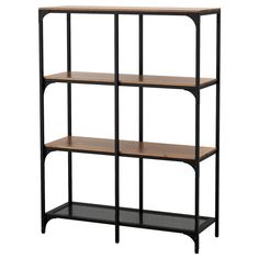 an industrial style shelving unit with three shelves and one shelf on the bottom level