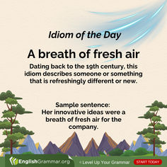 a poster with an image of trees and mountains in the background that says,'loom of the day breath of fresh air '