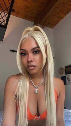 Long Blonde Wig, Hair Colorful, Frontal Wig Hairstyles, Blonde Hairstyles, 613 Blonde, Have Inspiration, Pretty Females, Pretty Faces, Dope Hairstyles