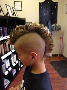 Wild Haircut, Boys Mohawk, Hairstyles Mohawk, Boys Fade Haircut, Kids Style Hair, Mohawk Hairstyles Men, Half Shaved Hair, Kids Cuts