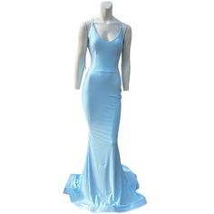 Features: By: Jessica Angel Neckline: V-Neck Closure: Zipper Style: Ruched Open Back Gown 636 Year Round Size: Womens Xs Condition: New With Tags Blue V-neck Prom Gown, Light Blue V-neck Evening Gown, Blue V-neck Maxi Dress For Prom, Blue V-neck Evening Dress With Sweep Train, Light Blue V-neck Party Gown, Elegant Light Blue V-neck Evening Dress, Blue Backless Maxi Dress With Fitted Bodice, Fitted Sleeveless Light Blue Gown, Blue V-neck Evening Dress For Spring