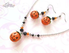 Halloween Necklace Halloween Pendant Orange Pumpkin Jewelry Halloween Jewelry Gift Unique Pumpkin Necklace Spooky Pumpkin Halloween Party - Etsy Nickel-free Halloween Party Necklace, Handmade Halloween Pendant Necklace, Handmade Pendant Necklace For Halloween, Halloween Party Pendant Jewelry, Handmade Dangle Necklaces For Halloween, Halloween Gift Necklace With Lobster Clasp, Halloween Dangle Necklaces As Gifts, Halloween Gift Dangle Necklace, Halloween Dangle Necklace For Gift