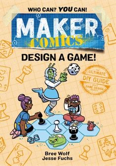 the book cover for maker comics design a game