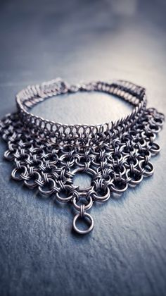 Chainmail Dark Goth Victory Choker Gunmetal Black Collar Necklace - Etsy Gothic Chainmail Metal Jewelry, Gothic Chainmail Jewelry Gift, Round Chainmail Metal Jewelry, Round Metal Chainmail Jewelry, Medieval Silver Chainmail Jewelry, Handmade Gunmetal Metal Jewelry, Chainmail Patterns, Goth Choker, Chainmail Jewelry