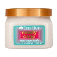 Tree Hut Peppermint, Candy Cane Tree Hut Scrub, Tree Hut Candy Cane Scrub, Tree Hut Body Scrub Christmas, Candy Cane Tree Hut, Tree Hut Body Scrub, Classic Holiday Desserts, Burr Basket, Best Body Scrub