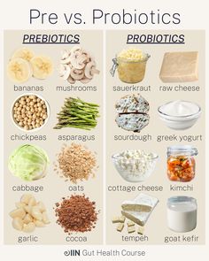 the different types of probiotics are shown in this poster