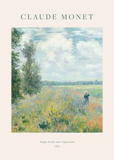 a painting of a person walking through a field