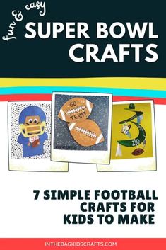 Super Bowl crafts for kids Superbowl Crafts, Super Bowl Crafts, Easy Super Bowl, Football Party Decorations, Football Coloring Pages, Superbowl Game, Football Crafts