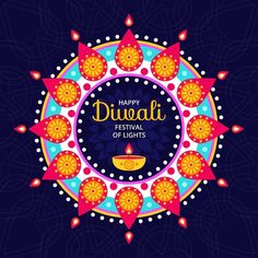 happy diwali festival with colorful decoration