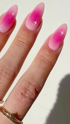 #affiliate light dark pink aura two tone nails star pattern press on nails nail art ideas cute trendy viral almond coffin long nails Pink And Red Aura Nails, Almond Aura Nails, Pink Purple Aura Nails, Pink Aura Nail Art, Pink Aura Nails, Aura Nails Purple And Pink, Valentine’s Day Aura Nails, Two Tone Nails, Star Nail Art