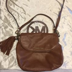 Like Brand New Michael Kors Tan Bag With Adjustable Strap, Michael Kors Tan Crossbody Bag, Michael Kors Crossbody Bag For Errands, Bags Michael Kors, Michael Kors Bag, Leather Backpack, Fashion Backpack, Crossbody Bags, Michael Kors