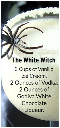 White Chocolate Liqueur, The White Witch, Chocolate Liqueur, Boozy Drinks, Halloween Cocktails