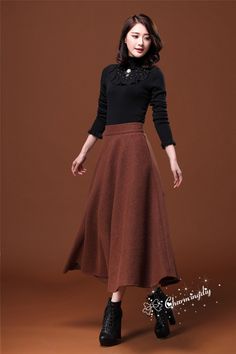 "Detail Info: ❤ Color: Tan ❤ Material: woolen Size XS: Waist: 63cm / 24.8\" Length: 85cm / 33.46\" Size S: Waist: 66.7cm / 26.26\" Length: 85cm / 33.46\" Size M: Waist: 70cm / 27.5\" Length: 85cm / 33.46\" Size L: Waist: 73.30cm / 28.86\" Length: 85cm / 33.46\" Size XL: Waist: 76.67cm / 30.19\" Length: 85cm / 33.46\" Size XXL: Waist: 80cm / 31.50\" Length: 85cm / 33.46\" Custom size please tell us your waist size, hip, and length you want 70-95cm is optional. ❤ Care: machine wash cold and gentle Maternity Shoot Dresses, Hijabi Mode, Maxi Rock, Party Rock, Early Winter, Skirt Maxi, Long Midi Dress, Shower Dresses, Party Skirt