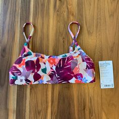 Super Cute Tropical Palm Print In Great Colors, Would Match A Ton Of Solid Bottoms Options Adjustable Straps Sports Bra, Multicolor Summer Workout Swimwear, Summer Multicolor Workout Swimwear, Multicolor Workout Swimwear, Sporty Multicolor Tankini For Vacation, Casual Multicolor Sports Tankini, Adjustable Straps Athleisure Sports Bra For Beach, Athleisure Sports Bra With Adjustable Straps For Beach, Casual Workout Tankini