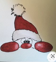 a drawing of a santa hat and nose