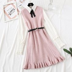 Fabric: Knitted Style: commuting Size: S M L XL Color: apricot, black, gray, pink Everyday School Outfits, Orange Outfits, Simple Dress Casual, Skirt Sweater, Fashion Vest, Vest Skirt, Sweater Outfits Fall, Skirt Two Piece, Orange Outfit