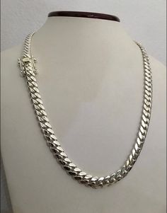 8mm 24inch 999 pure solid silver hand made cuban link chain Cuban Link Chain, Cuban Link, Link Chain, Chains Necklace, Hand Made, Amethyst, Jewelry Necklaces, Pure Products, Electronic Accessories