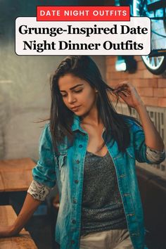 Channel your inner rock star with these edgy grunge date night looks. Combine comfort and cool for an alternative romance. #NightOutfits #OutfitBaddie #DateNightOutfits #BaddieOutfits Date Night Dinner Outfit, First Date Outfit Casual, Night Dinner Outfit