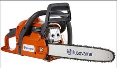 an orange and black chainsaw with the words husquana on it's side