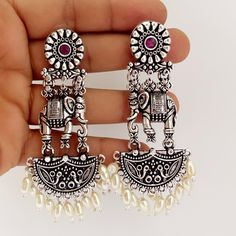 German Silver Jhumka Earrings/Oxidized Earrings/Antique Silver/Silver Look Alike/Tribal/Afghani/Indian Jewelry/Boho Jewelry/Pakistani Silver Jhumkas With Latkans For Festival, Handmade Silver Bohemian Jhumkas, Bohemian Silver Handmade Jhumkas, Silver Dangle Jhumkas For Festival, Bohemian Danglers With Intricate Design For Navratri, Festival Oxidized Finish Danglers, Bohemian Oxidized Jhumkas For Gift, Bohemian Oxidized Jhumkas For Navratri, Bohemian Oxidized Jhumkas As Gift