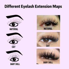 Lash Map Cat Eye Clusters, Baby Doll Lash Map, Eyelash Extension Mapping, Eyelash Mapping, Lash Babe, Lash Types, Glow Up Makeup, Baby Doll Eyes, Saturn Rings