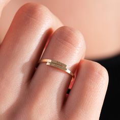 This personalized ring is a unique Valentine's gift, crafted in radiant 14K or 18K gold. Its delicate design features a customizable engraving--perfect for showcasing your loved one's name or initials. This dainty stacking ring is designed to symbolize your special connection, with a wrap-around style that exudes sophistication. Its minimalist, thin band adds a subtle charm, allowing it to effortlessly stack with other rings for a personalized look. The open, spiral design creates a graceful fee Stylish Alphabets, Unique Valentines Gifts, Stackable Rings Wedding, Name Ring, Spiral Ring, Name Rings, Personalized Ring, Wrap Ring, Spiral Design