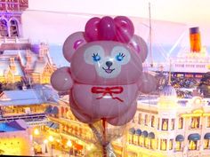 the balloon is shaped like a teddy bear