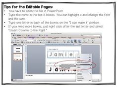 a computer screen with the text'tips for the edible pages you have to open the file in powerpoint