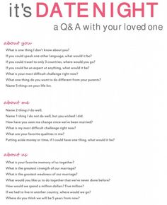 Date Night Questions, Dream Relationship, Cute Date Ideas, Dating Divas, Getting To Know Someone, Relationship Questions, Writing Therapy, Dating Questions