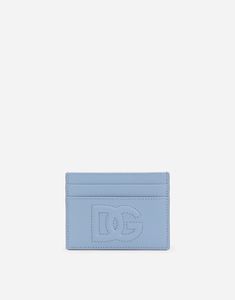 Calfskin DG Logo card holder: Light blue Four front card slots and one on top Measurements: H7.5 x W10 x D0.5 cm Made in Italy Blue Classic Card Holder For Daily Use, Elegant Blue Rectangular Card Holder, Designer Blue Card Holder For Everyday, Blue Rectangular Card Holder With Slots, Luxury Blue Leather Card Holder, Card Holder Wallet, Small Leather Goods, Blue Leather, Wallets For Women