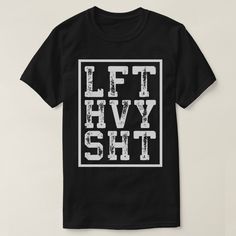 Lift Heavy - Gym Motivational T-Shirt, Men's, Size: Adult S, Black Gender: male. Graphic Tee With Letter Print For Workout, Workout Graphic Tee With Letter Print, Graphic Tee Activewear With Letter Print For Streetwear, Graphic Tee For Workout With Graphic Print, Sporty Graphic Print Shirt For Gym, Graphic Tee For Workout, Workout Graphic Tee With Graphic Print, Moisture-wicking T-shirt For Streetwear, Athleisure Gym T-shirt With Screen Print