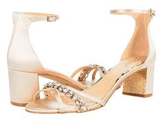 Jewel Badgley Mischka Giona | Zappos.com Bride Shoe, Mother Of The Bride Shoes, Jewel Badgley Mischka, Wrap Heels, Bridesmaid Wedding, Bride Shoes, Badgley Mischka, Heeled Sandals, Styled Shoot