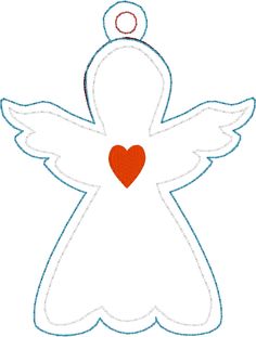 an angel with a heart on it's back and wings in the shape of a heart