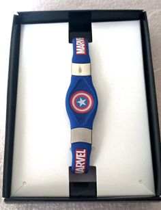 Marvel Captain America Red, White & Blue Fun Silicone Bracelet New NOS MIB Blue Adjustable Novelty Bracelet, Blue Adjustable Novelty Bracelets, Blue Adjustable Novelty Jewelry, Fun Bracelet, Marvel Captain America, Silicone Bracelets, Soft Plastic, Red White Blue, Captain America