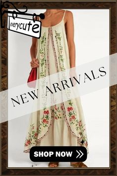 Bohemia Print Slip Maxi Dress Summer Floral Embroidered A-line Maxi Dress, Summer Beige Embroidered Maxi Dress, Embroidered Summer Holiday Dresses, Slip Maxi Dress, Dinner Plans, Dinner Plan, Not Love, By The Beach, Summer Maxi