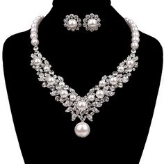 So Pretty And Classy! Beloved Millinery Is Everything! Elegant Jeweled Crystal Bridal Necklace, Elegant Jeweled Bridal Necklace With Crystals, Elegant Beaded Crystal Bridal Necklace, Pearl White Crystal Bridal Necklace For Party, Elegant Beaded Rhinestone Necklace For Wedding, Elegant Pearl Necklace With Rhinestones For Formal Occasions, Elegant Beaded Rhinestone Wedding Necklace, Elegant Formal Pearl Necklace With Rhinestones, Elegant Jeweled Bridal Necklace For Party