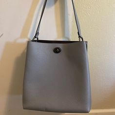 In Extremely Good Condition. Hardly Used. Still Firm And Ready To Go. Coach Shoulder Bag With Silver-tone Hardware For Work, Coach Shoulder Bag With Silver-tone Hardware For Everyday, Coach Gray Shoulder Bag With Silver-tone Hardware, Coach Bucket Bag, Coach Shoulder Bag With Gunmetal Hardware For On-the-go, Coach Black Bags With Silver-tone Hardware, Bags Coach, Ready To Go, Coach Bags