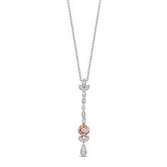 Enchanted Disney Fine Jewelry Belle's Diamond Rose Drop Pendant Necklace 1/10ctw | REEDS Jewelers Nature-inspired Rose Gold Pendant Necklace, Delicate Rose Flower Pendant Jewelry, Rose Gold Flower Pendant Necklace, Nature-inspired, Disney Stores, Disney Jewelry Necklace, Enchanted Disney Necklace Gold, Diamond Drop Pendant, Rose Diamond, Enchanted Disney