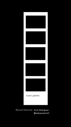 a black and white poster with the words color palette on it's back side