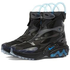 New. Black/Blue. Zippers. Pump Air In Boot For Comfortable Fit. Size 12 Blue Nebula, Nike React, Shoes Nike, Shoe Shop, On Shoes, Men's Sneakers, New Black, Hiking Boots, Black Blue