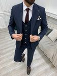 Best Groom Suits, Slim Fit Groom Suit, Groom Wedding Suit, Peak Lapel Suit, Blue Slim Fit Suit, Vest And Pants, Suits Men Business